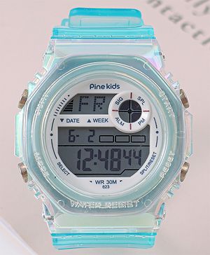 Pine Kids Free Size Digital Watch - Sea Green
