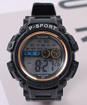 Pine Kids Free Size Digital Watch - Black