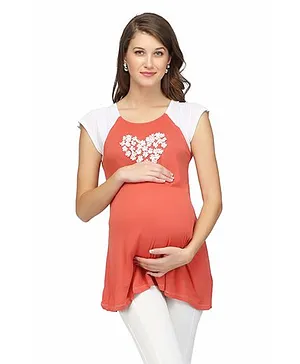 Preggear Jersey Knit Maternity Tee - Orange