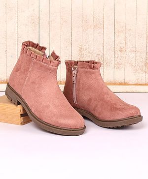 Pine Kids Slip On Winter Boots with Zioper Closure - Pink