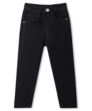 Babyhug Full Length Washed Denim
                              Stretch Jeans - Black