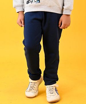 Anthrilo Fleece Solid Warm Joggers - Navy