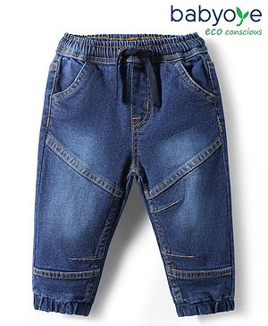 Babyoye Cotton Woven Full Length Cut & Sew Jeans - Blue