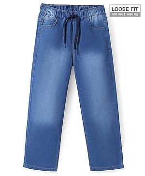 Pine Kids Denim Woven Full Length Washed Jeans - Royal Blue