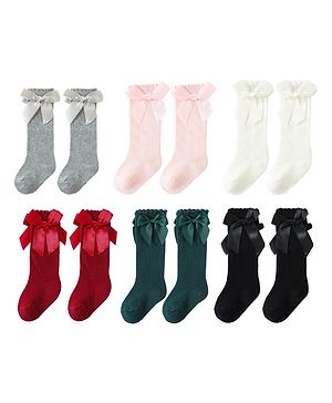 SYGA Set of 6 Cotton Solid Socks - 6 Different Colors
