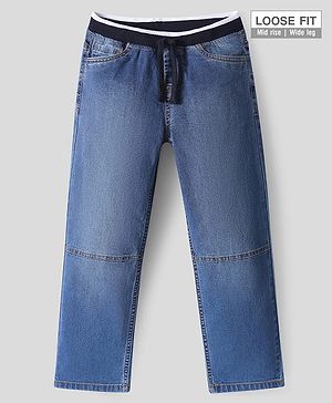 Pine Kids Full Length Solid Color Denim Jeans - Blue
