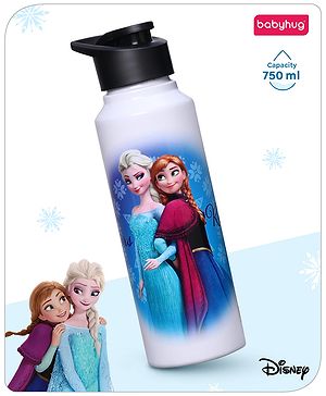 Babyhug Disney Frozen Stainless Steel Water Bottle|Leak Resistant|BPA Free|Rust Proof|750ml