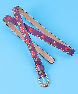 Babyhug Free Size Belt With Floral Print - Purple