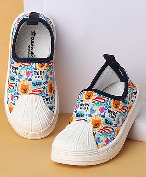 Cute Walk by Babyhug Slip On Casual Shoes with Lion Print - Blue