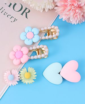 Babyhug Hair Pins And Clips Pack of 4 - Pink