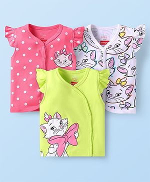 Babyhug Disney Interlock Knit Frill Sleeves Front Open Jhablas With Aristocats Marie Graphics Pack Of 3 - Pink White Babyhug Disney Interlock Knit Frill Sleeves Front Open Jhablas With Aristocats Marie Graphics Pack Of 3 - Pink White