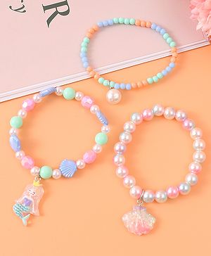 Babyhug Bracelets & Bangles with Mermaid Applique Free Size Pack of 3 - Multicolor