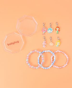Babyhug Bracelets & Bangles with Mermaid Applique Charms Free Size Pack of 3 - Multicolor
