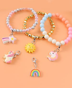 Babyhug Bracelets & Bangles with Unicorn Applique Free Size Pack of 3 - Multicolor