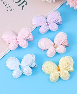 Babyhug Bow & Butterfly Clips Free Size Pack of 5 - Multicolor