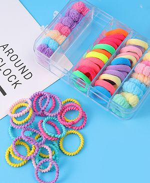 Babyhug Hair Rubber Bands Pack of 60 - Multicolor