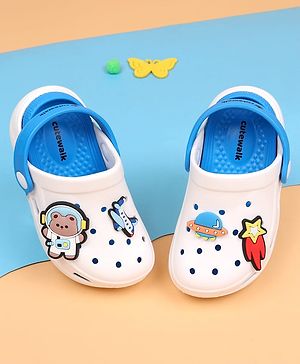 Cute Walk by Babyhug Clogs with Back Strap Closure & Bear Applique - Blue