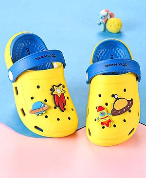 Cute Walk by Babyhug Clogs with Back Strap & UFO Applique - Yellow