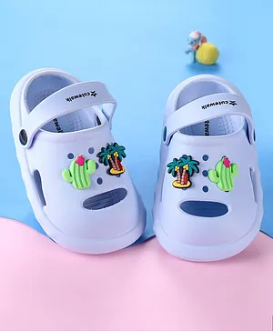 Cute Walk by Babyhug Clogs with Cactus
                      Applique - Light Blue