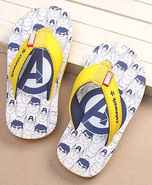 Cute Walk by Babyhug Marvel Avengers Printed Slip On Flip Flops - Navy Blue