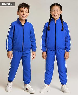 Pine Active Woven Full Sleeve Tracksuit with Tape Detailing - Blue