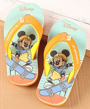 Cute Walk by Babyhug Disney Slip On Flip Flops with Mickey Mouse Print - Orange