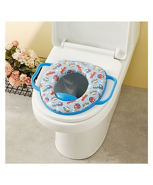 Babyhug Baby Potty Seat With Cars Print - Light Blue