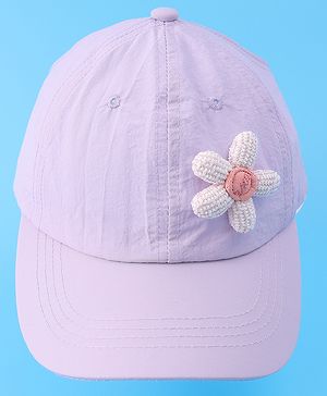 Babyhug Free Size Baseball Cap With Floral Applique - Purple Babyhug Free Size Baseball Cap With Floral Applique - Purple