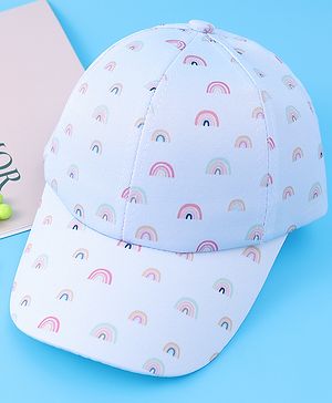 Babyhug Baseball Caps With Rainbow Print - Light Blue Babyhug Baseball Caps With Rainbow Print - Light Blue