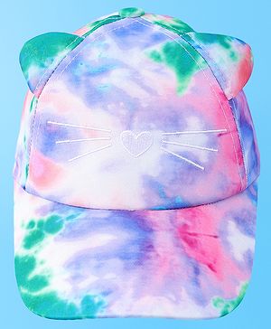 Babyhug Baseball Cap With Tie & Dye Print & Ear Applique - Multicolor Babyhug Baseball Cap With Tie & Dye Print & Ear Applique - Multicolor