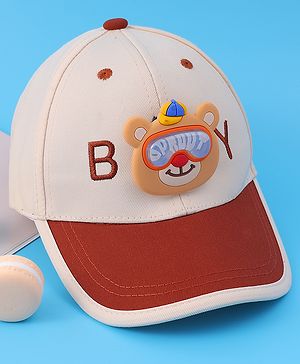 Babyhug Baseball Cap With Teddy Bear Applique (Colour May Vary)