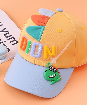 Babyhug Baseball Cap With Dino Applique - Yellow