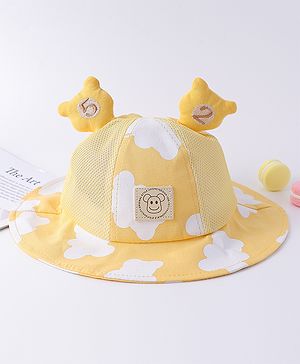 Babyhug Bucket Hat with Cow Print & Ear Applique Light Yellow - Diameter 56 cm Babyhug Bucket Hat with Cow Print & Ear Applique Light Yellow - Diameter 56 cm