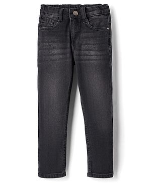 Pine Kids Woven Full Length Washed Denim Jeans - Black