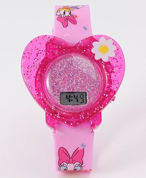 Babyhug Digital Watch Heart Shaped with Daisy Duck Print - Pink