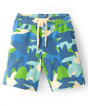 Pine Kids Above Knee Length Shorts With Camouflage Print - Blue