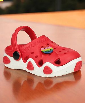 Lil Lollipop Smiley Applique Detailed Anti Slip Clogs - Red