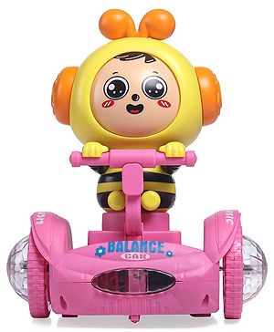 Babyhug Premium Balancing Car Toy with Interactive Revolving Cute Car with 4 Different Expressions| Colorful Led Lights & Music -Baby Pink Babyhug Premium Balancing Car Toy with Interactive Revolving Cute Car with 4 Different Expressions| Colorful Led Lights & Music -Baby Pink