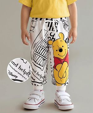 Babyhug Disney Terry Knit Full Length Winnie The Pooh Printed Lounge Pant - White