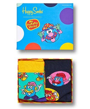 HAPPY SOCKS Organic Cotton Blend Disney Toy Story Featuring Pack Of 2 Mr Potato Head Designed Socks - Multi Colour