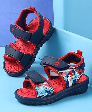Cute Walk by Babyhug Velcro Closure Sandals with  Print - Navy Blue