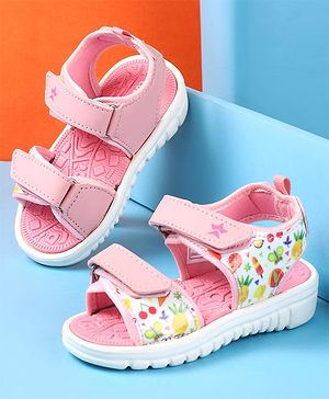 Cute Walk by Babyhug Velcro Closure Sandals with Floral Print -  Pink