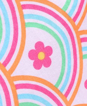 Babyhug 100% Cotton Antibacterial Singlet Sleeves Slips with Floral & Heart Print Pack of 3 - Pink Orange & Light Blue