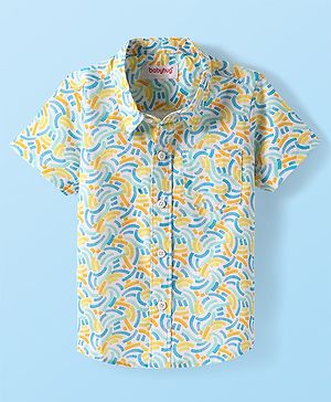 Babyhug Cotton Woven Half Sleeves Printed Shirt - Multicolour