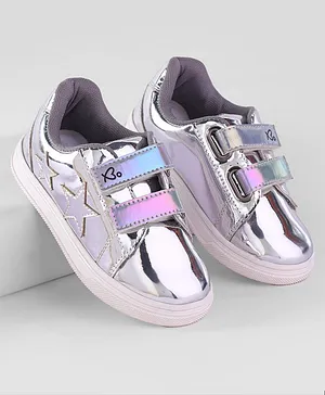 Babyoye Casual Shoes with Velcro Closure
                      & Star Patch - Sliver