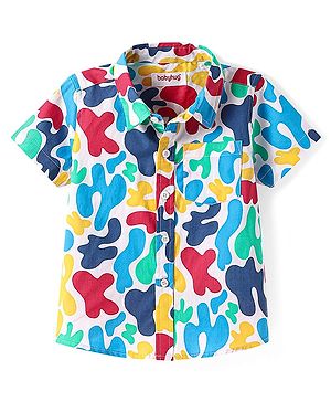 Babyhug Cotton Woven Half Sleeves Shirt With Abstract Print - Multicolour