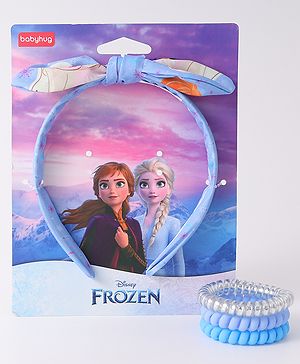 Babyhug Disney Frozen Hair Accessories Combo Set With Bow Applique  - Blue