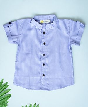 Klingaru Cotton Half Sleeves Striped Shirt  - Lavender