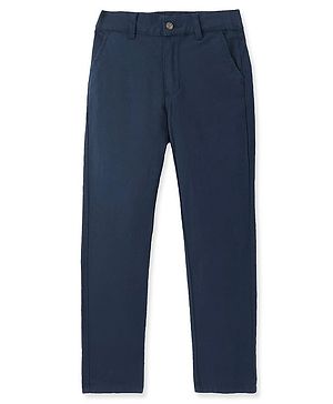 Pine Kids Woven Full Length Solid Colour Trouser - Navy Blue