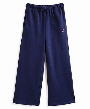 Campana Cotton Terry Solid Wide Track Pant - Denim Melange